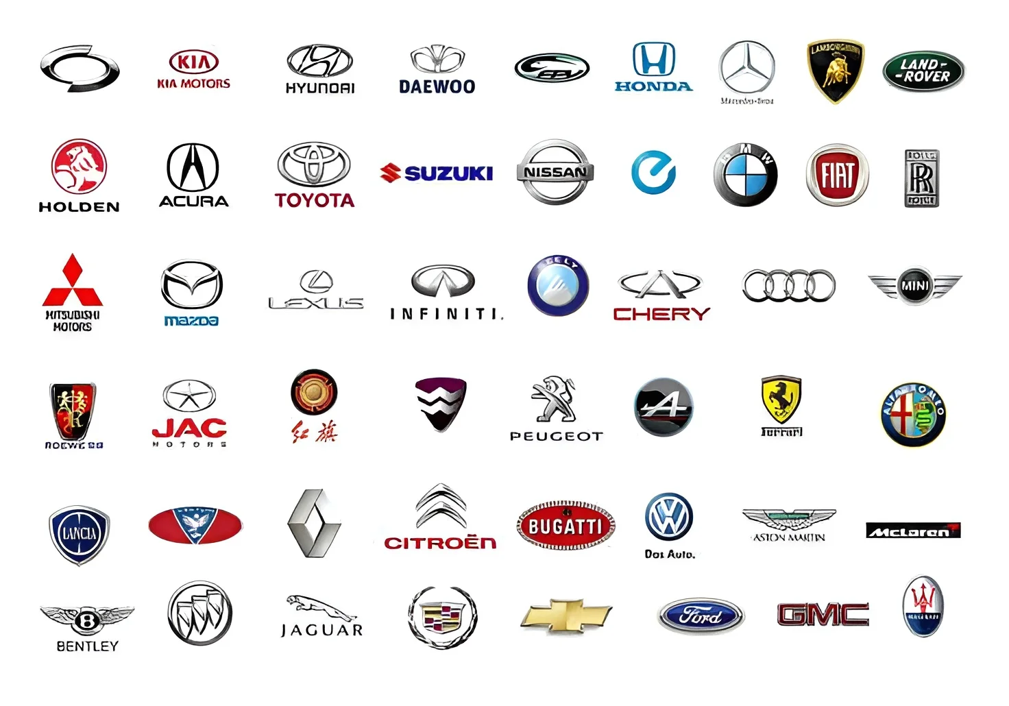 Kumpulan logo berbagai merek mobil yang dapat dikonsultasikan dengan Nusantara Auto Care